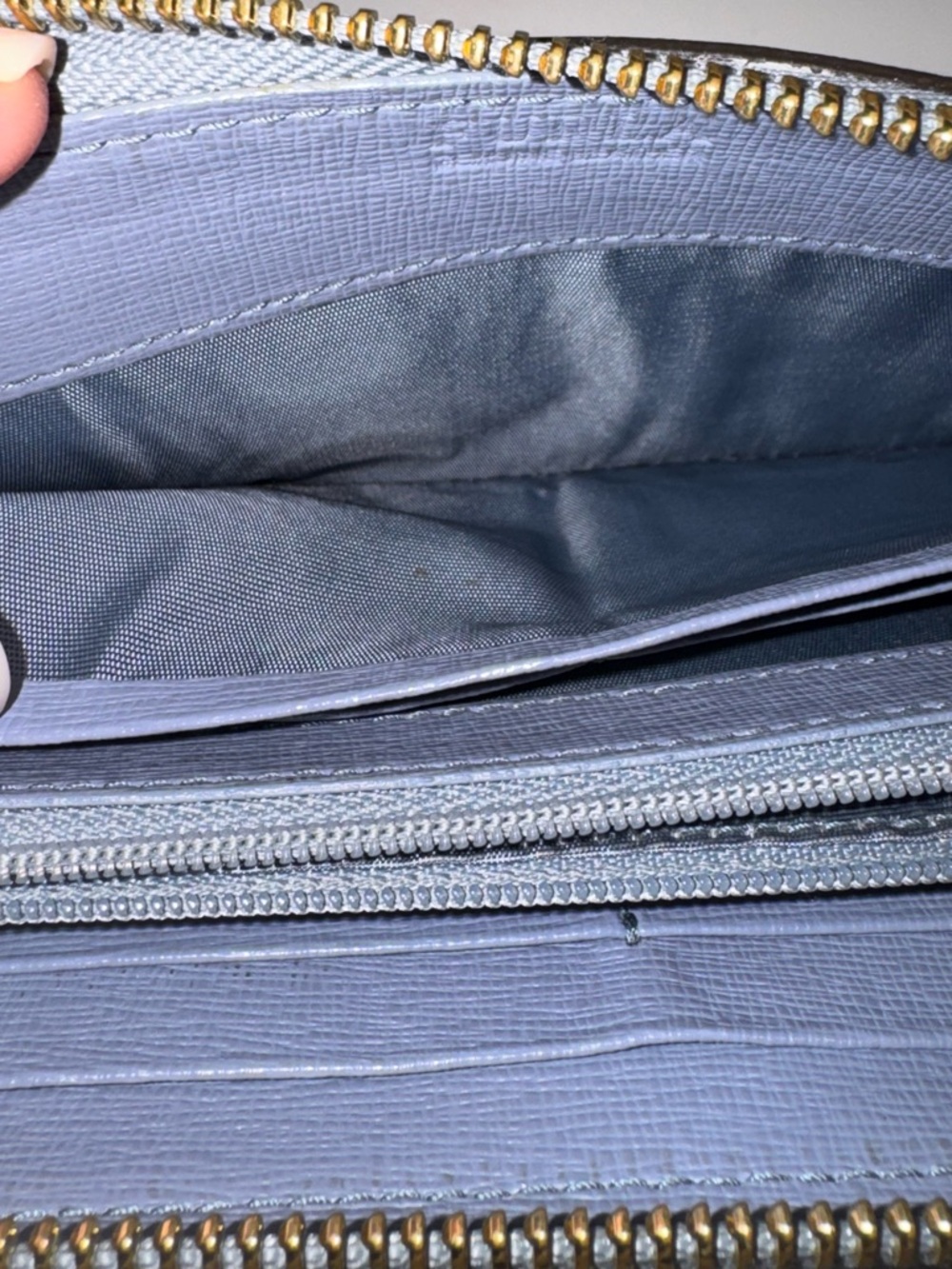Furla Periwinkle Saffiano Three-Quarter Zip Wallet - Picture 10 of 11